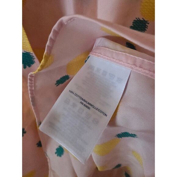 Lands End Button Front Pineapple Print Sleeveless Top 20 Womens Plus Size Pink - Picture 6 of 7